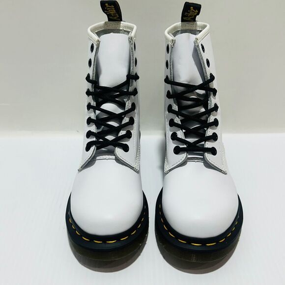 Dr. Martens 1460 Softy T Women 6 Combat Boots White Leather Block Heel NIB $170 - Picture 7 of 15